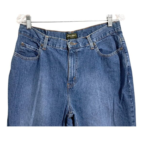 Y2k Eddie Bauer Womens Blue Authentic Denim Bootcut Jeans Size 12 Cotton Blend - Picture 5 of 11